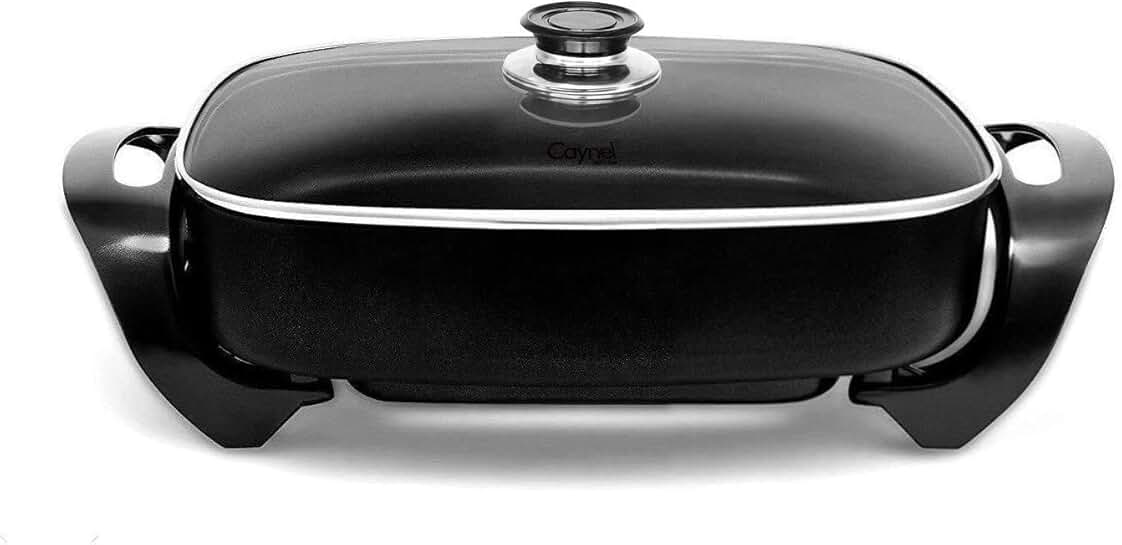 Large Non-stick Copper Electric Skillet with Lid