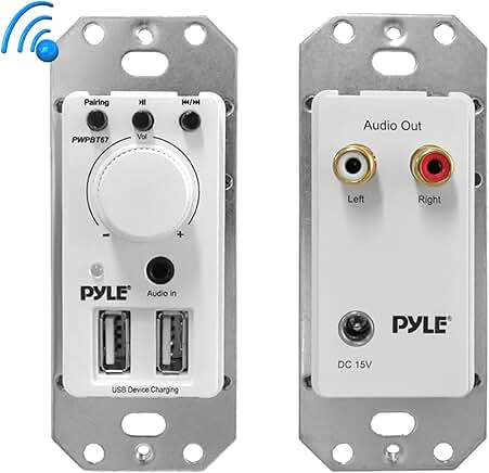 In-Wall Bluetooth Audio Receiver with USB Charging
