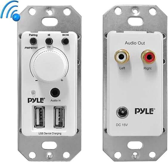 In-Wall Bluetooth Audio Receiver with USB Charging