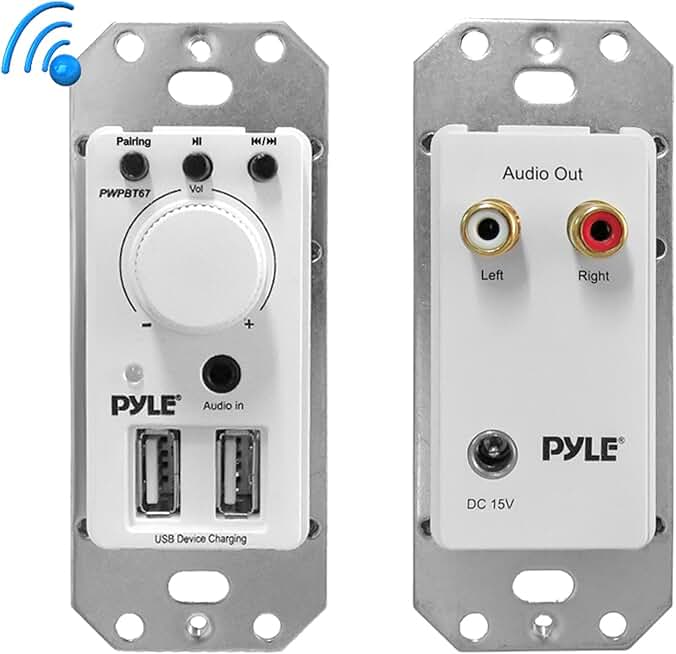In-Wall Bluetooth Audio Receiver with USB Charging