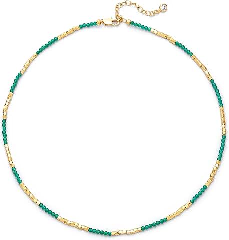Colorful Beaded Gemstone Choker Necklace for Women