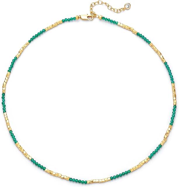 Colorful Beaded Gemstone Choker Necklace for Women