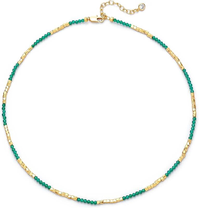 Colorful Beaded Gemstone Choker Necklace for Women