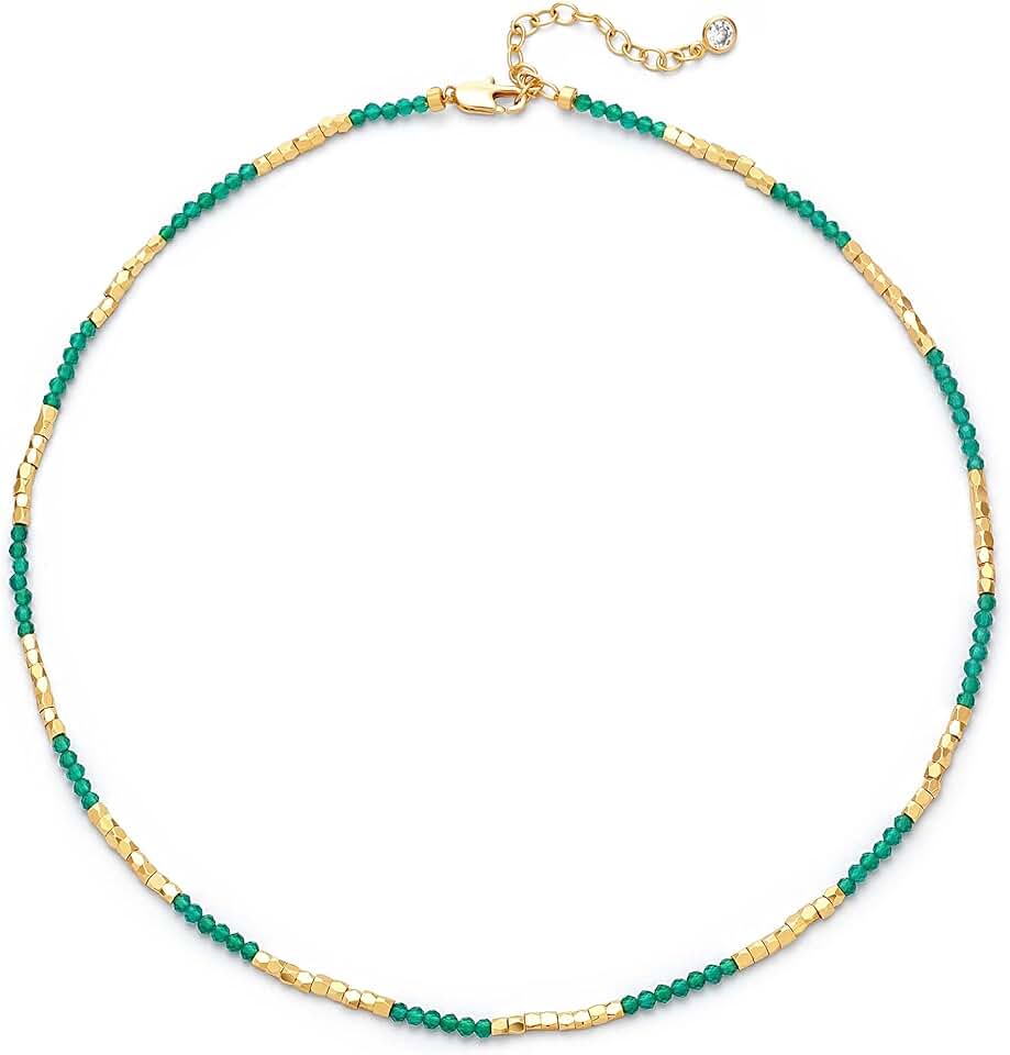Colorful Beaded Gemstone Choker Necklace for Women