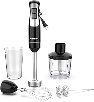 Handheld Immersion Blender with Chopper and Frother