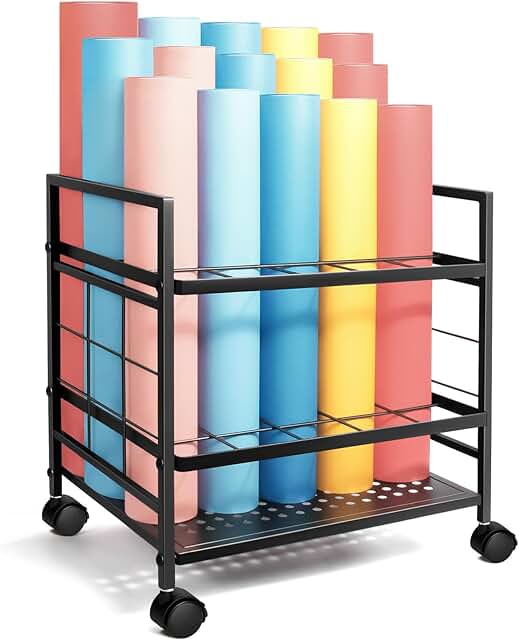Wheeled Blueprint Storage Rack with 20 Slots