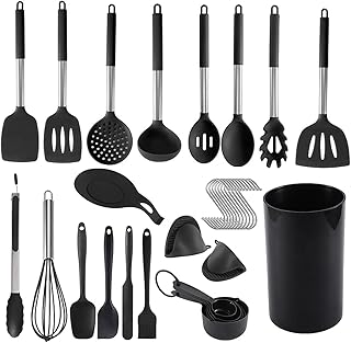20-Piece Silicone Cooking Utensil Set with Storage Bucket