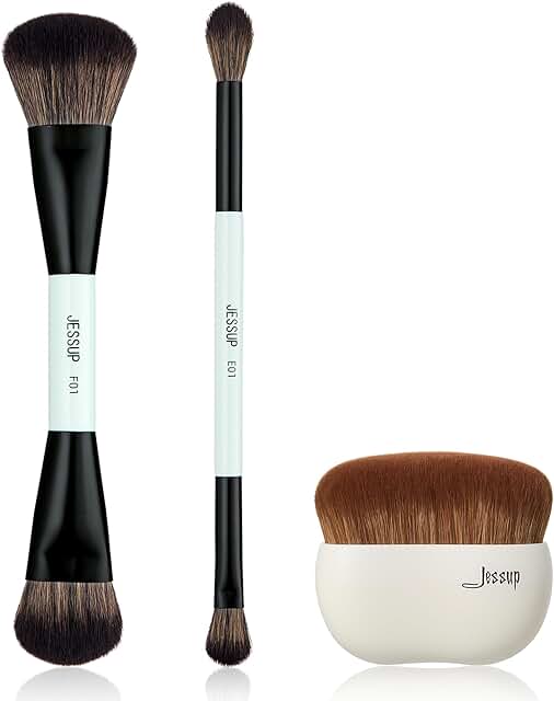 Double-Sided Makeup Brush Set with Foundation Brush