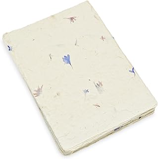Handmade 5x7 Lokta Card Stock with Petal Flourish