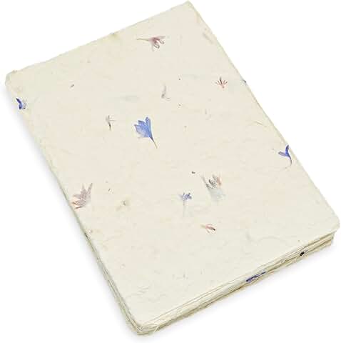 Handmade 5x7 Lokta Card Stock with Petal Flourish