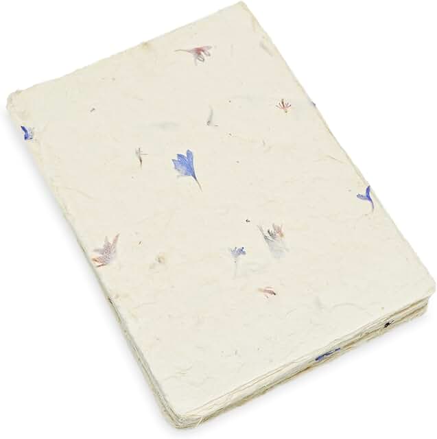 Handmade 5x7 Lokta Card Stock with Petal Flourish