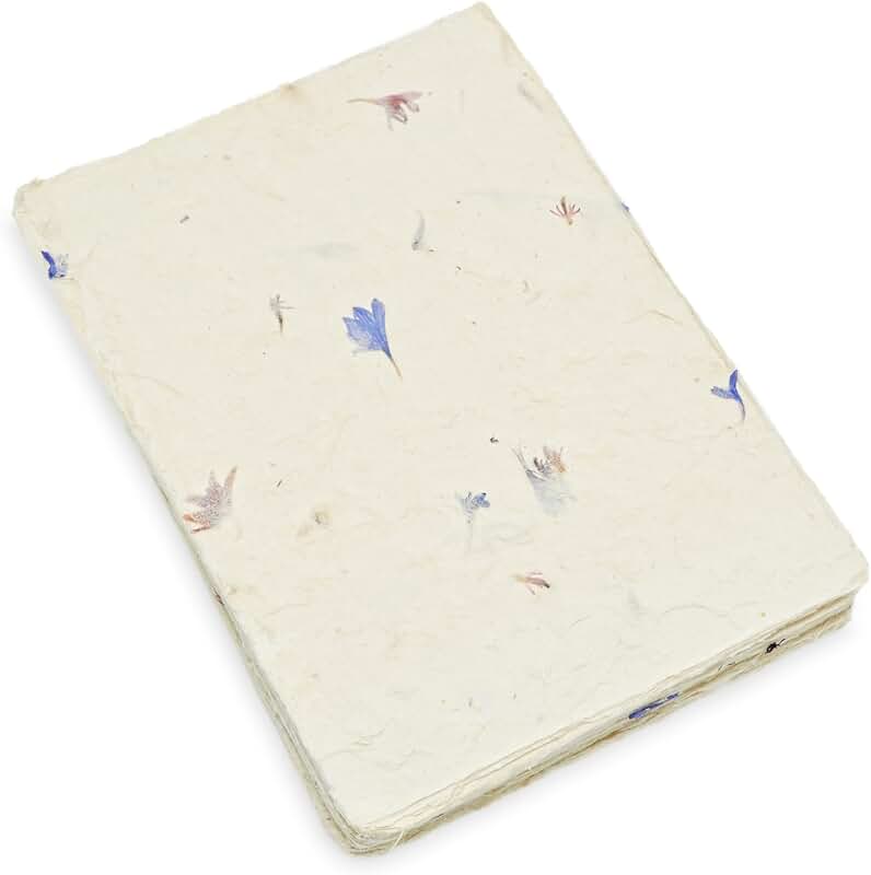 Handmade 5x7 Lokta Card Stock with Petal Flourish