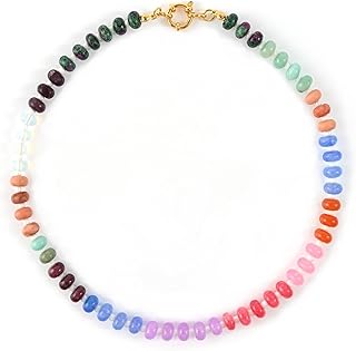 Colorful Beaded Gemstone Necklace for Women