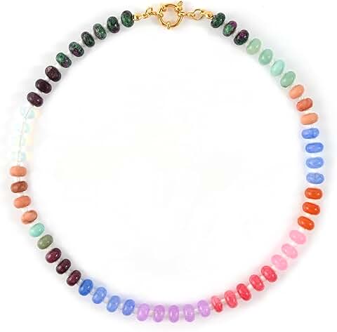Colorful Beaded Gemstone Necklace for Women