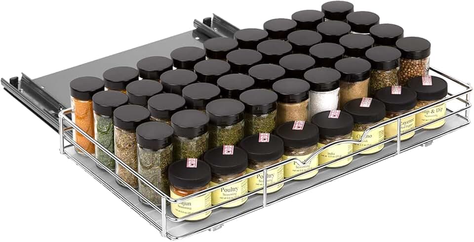 Heavy Duty Pull Out Cabinet Shelf for Cans and Spices