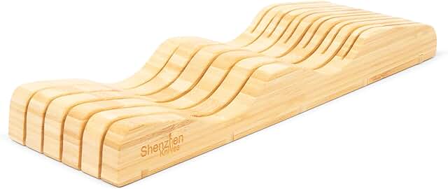 Large In-Drawer Bamboo Knife Block with 11 Slots