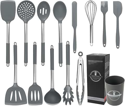 14-Piece Silicone Cooking Utensils Set with Holder