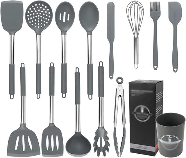14-Piece Silicone Cooking Utensils Set with Holder