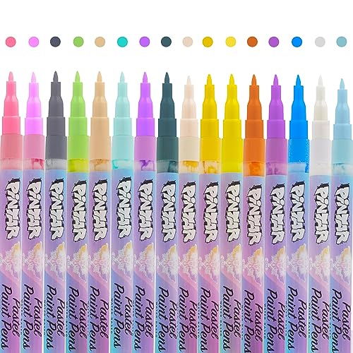 Pastel Acrylic Paint Pens Pack of 16 0.7 mm