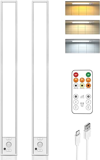 16-inch Under Cabinet LED Lights with Remote, 2 Pack
