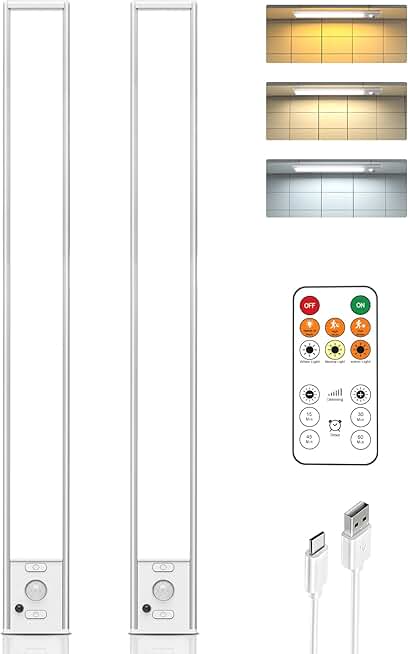 16-inch Under Cabinet LED Lights with Remote, 2 Pack