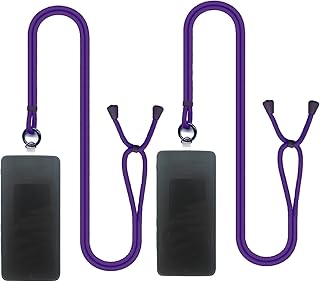 Adjustable Purple Nylon Phone Lanyard Crossbody Strap