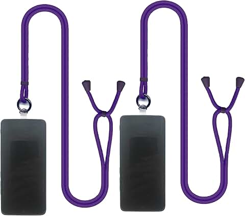 Adjustable Purple Nylon Phone Lanyard Crossbody Strap