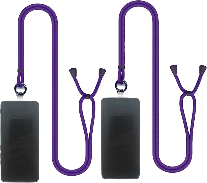 Adjustable Purple Nylon Phone Lanyard Crossbody Strap