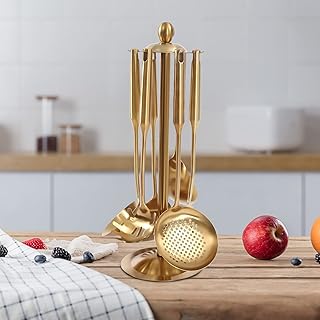 7-Piece Stainless Steel Cooking Utensil Set with Stand