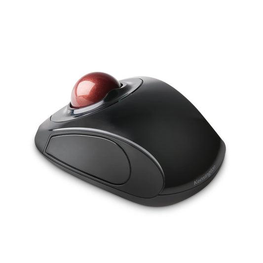 Orbit wireless trackball mouse with touch scroll ring, black