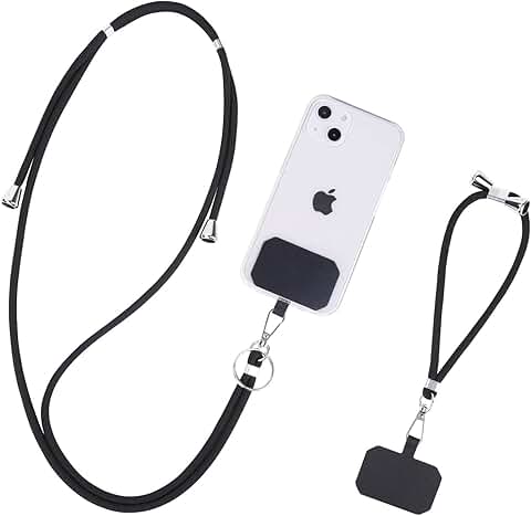 Two-Pack Adjustable Cell Phone Lanyards with Keychain and Patches