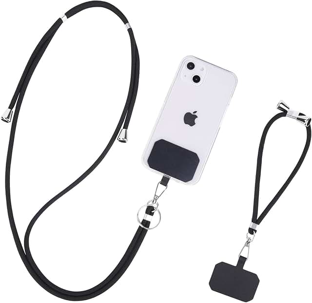 Two-Pack Adjustable Cell Phone Lanyards with Keychain and Patches