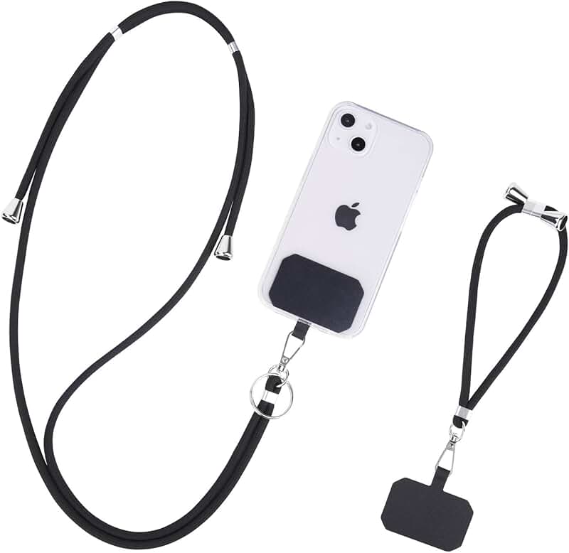 Two-Pack Adjustable Cell Phone Lanyards with Keychain and Patches