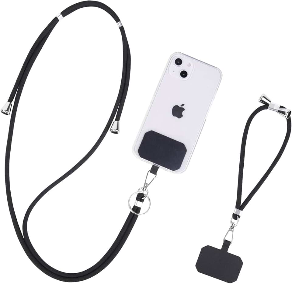 Two-Pack Adjustable Cell Phone Lanyards with Keychain and Patches