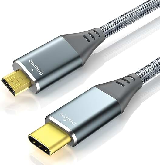 4K Micro HDMI to USB-C Cable, 10FT, 60Hz, 18Gbps