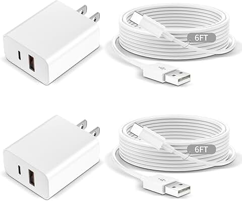 Fast Charging Wall Charger 20W Dual Port 2-Pack