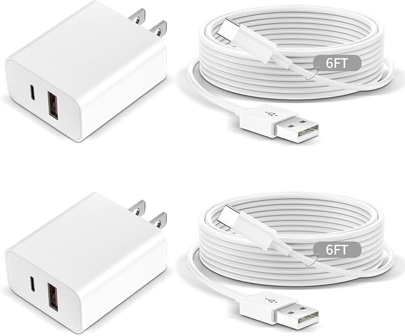 Fast Charging Wall Charger 20W Dual Port 2-Pack