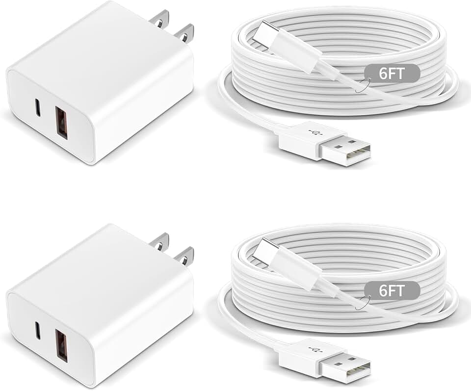 Fast Charging Wall Charger 20W Dual Port 2-Pack