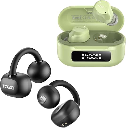 Open Ear Wireless Headphones with Noise Cancellation