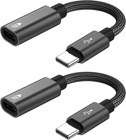 Micro USB Female to USB C Male Adapter, 2-Pack