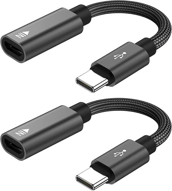 Micro USB Female to USB C Male Adapter, 2-Pack