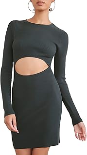 Women's Ribbed Cutout Mini Dress