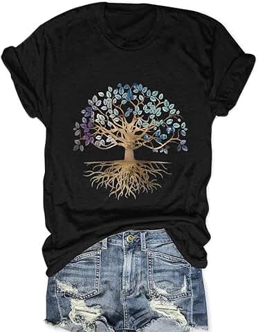 Women’s Tree of Life Vintage Plant Short Sleeve Top