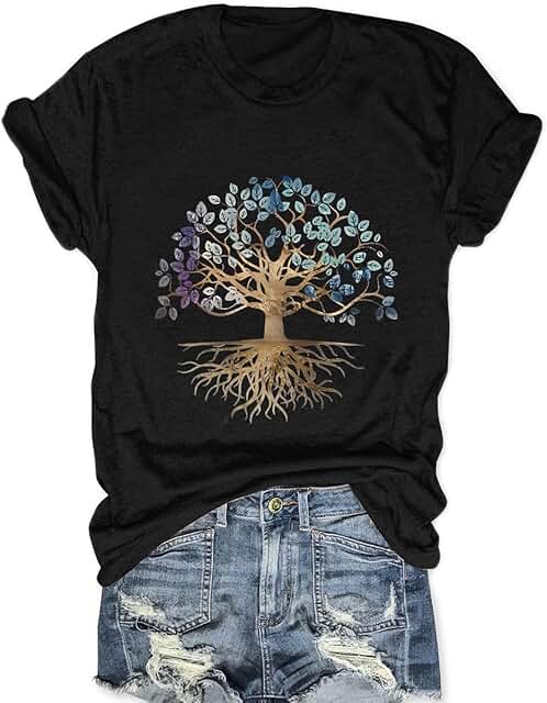 Women’s Tree of Life Vintage Plant Short Sleeve Top