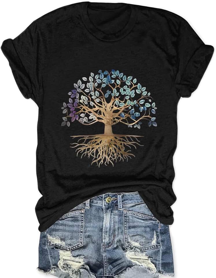 Women’s Tree of Life Vintage Plant Short Sleeve Top