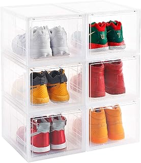 Set of 3 Clear Foldable Shoe Storage Boxes