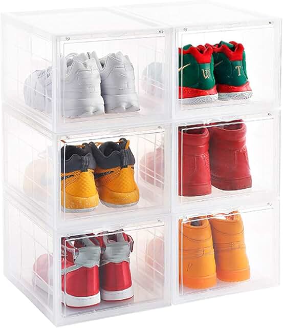 Set of 3 Clear Foldable Shoe Storage Boxes