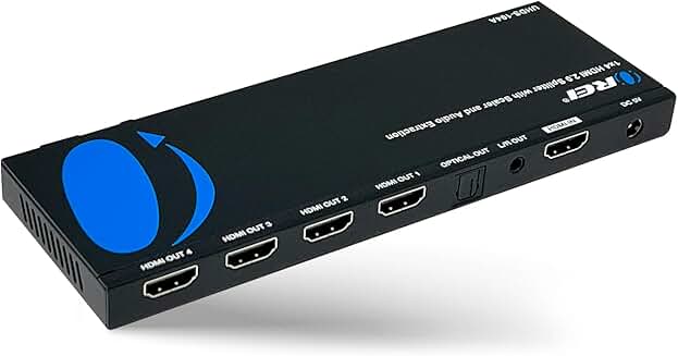 HDMI 1x4 Splitter with Scaler and Audio Extractor