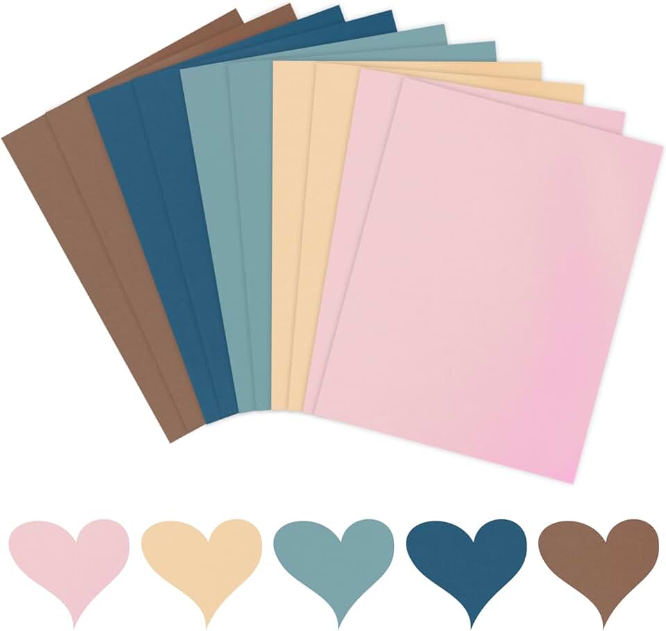 50 Sheets Assorted Brown and Rainbow Card Stock Paper