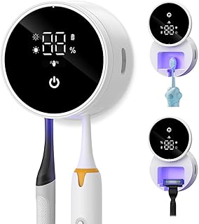 Wall-Mounted UV Toothbrush Cleaner with LED Screen